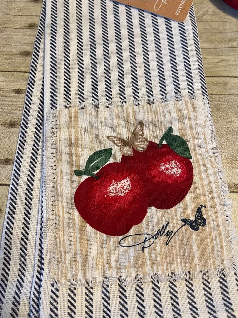 Three Pc Bundle Apples Dish Towel Pot Holder & Dish Soap Bottle Apron